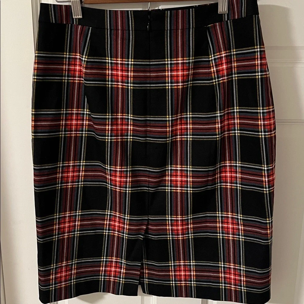 J. Crew Plaid Pencil Skirt in Stewart Tartan Cotton Sateen Classic Size 6
